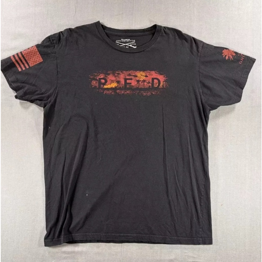 Club Grunt Style Mens Size XXXL Black T-Shirt Short Sleeve R E D Graphic